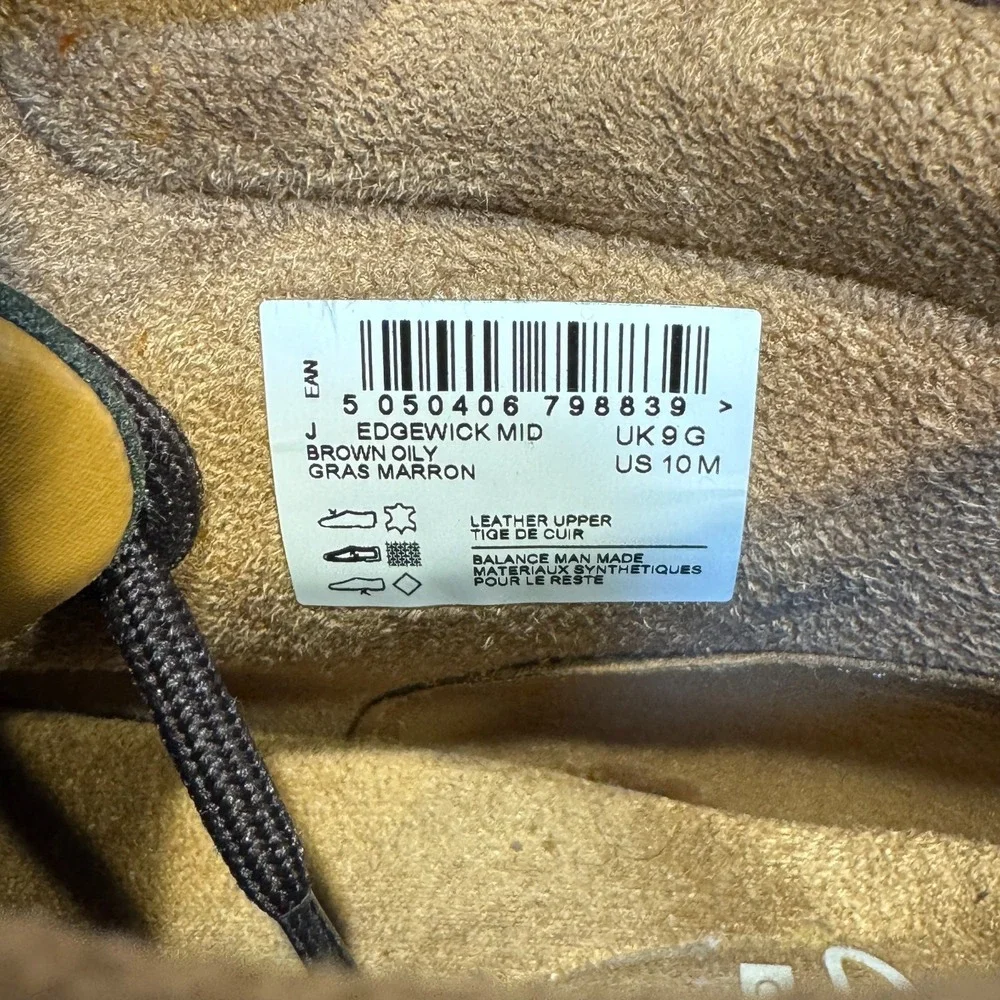 Clarks Edgewick Mid Chukka Men's‎ Sz 10M Brown Soft Cushion Ortholite Comfort